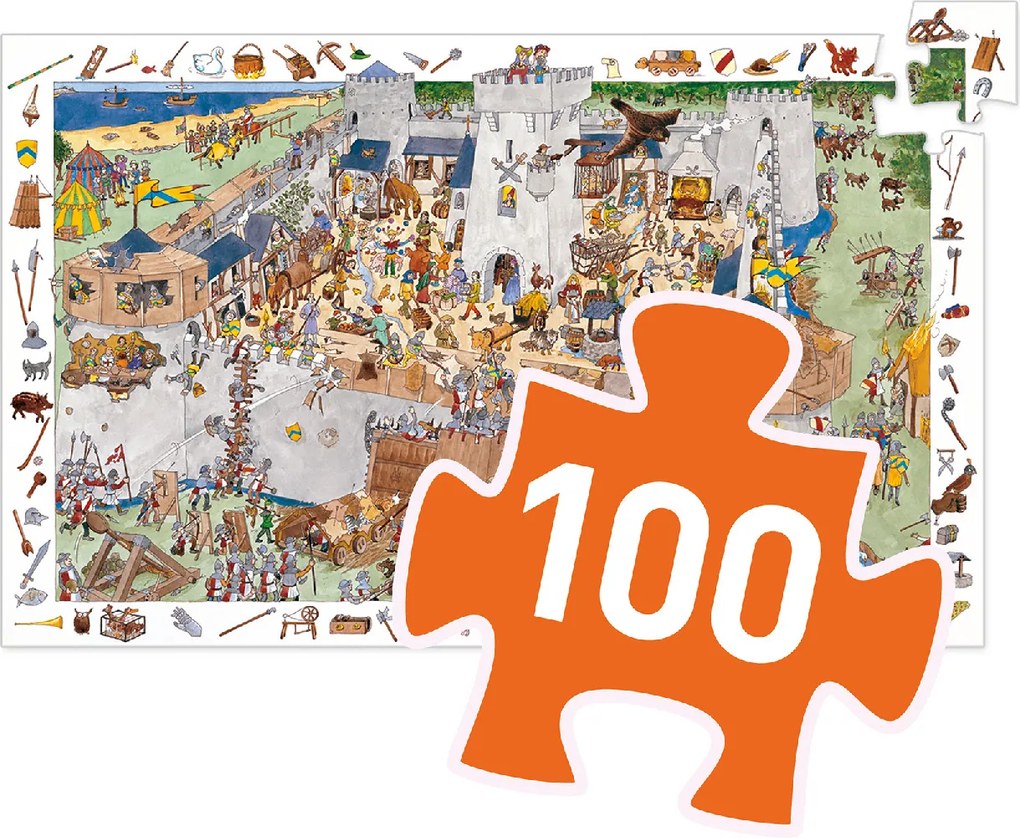 Megfigyeltető puzzle - Bevehetetlen vár, 100 db-os - Fortified castle