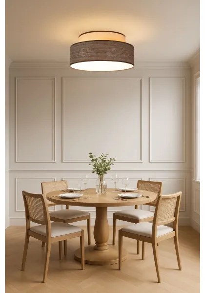 Mennyezeti lámpa GRACE 1xE27/60W/230V átm. 40 cm krémes/barna