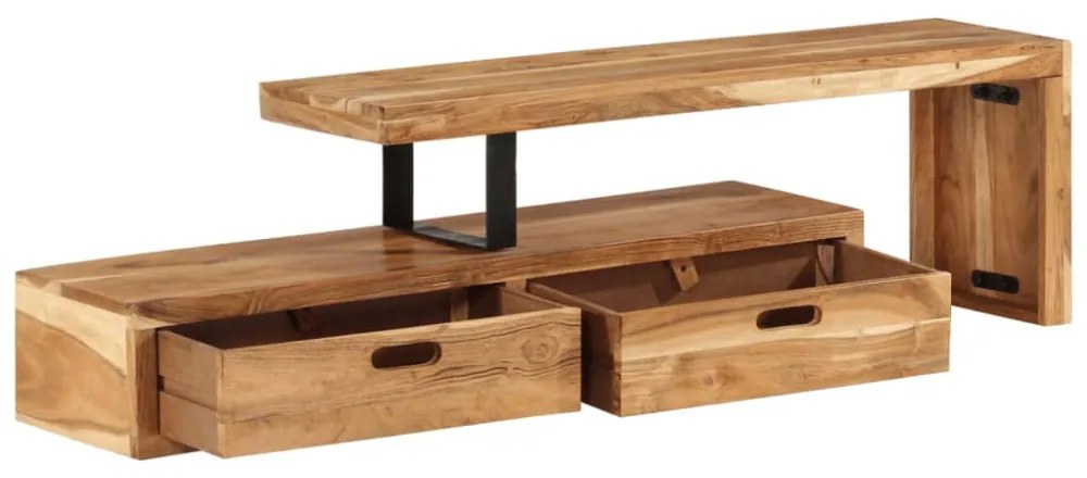tömör akácfa TV-állvány (118-200) x 30 x 40 cm