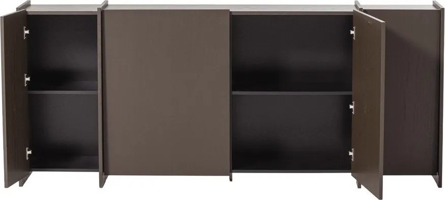 Sötétbarna komód kőrisfa dekorral 200x85x44 cm Brock – WOOOD