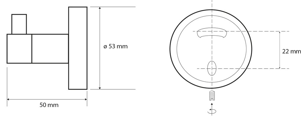Sapho, X-ROUND E horog, króm, XR205