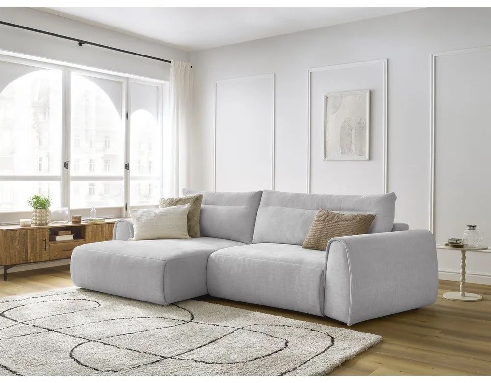 Világosszürke sarokkanapé Aden – Bobochic Paris