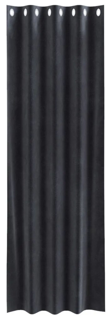 Sötétítőfüggönyök Fémgyűrűkkel 2 db Sötétszürke Velúr