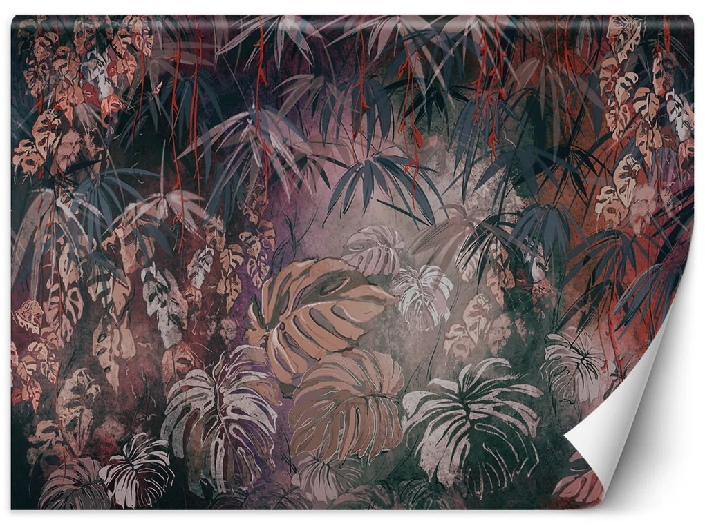 Tapéta, Festett trópusi dzsungel levelek - 250x175