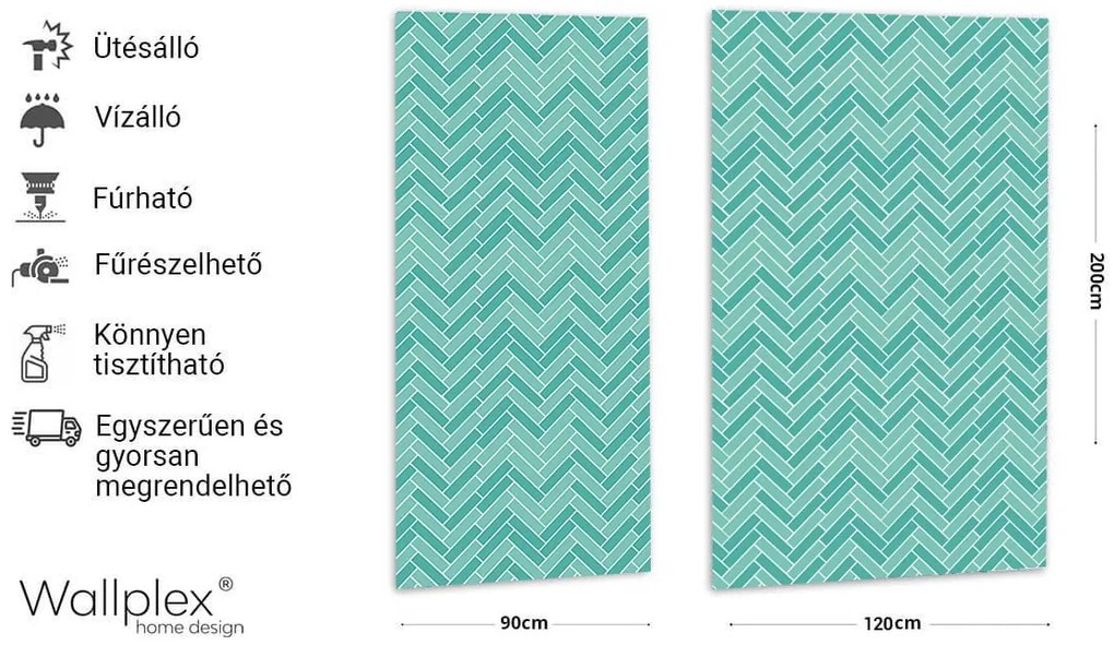 Wallplex fürdőszobai fali panel Herringbone (Méret: 1db 120x200cm 94.980Ft)