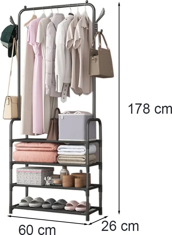 Ruhaállvány LRA-01 fekete