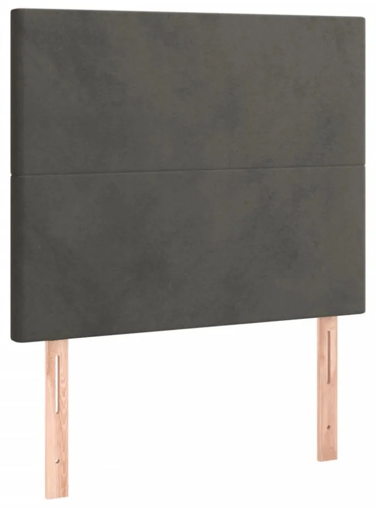 sötétszürke bársony ágykeret matrac nélkül 100x200 cm