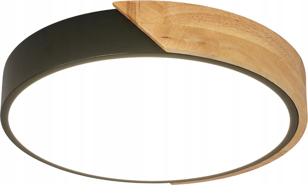 Lampa Sufitowa Plafon Led Czarny Okrągły Nowoczesny 30W 4500K Do Sypialni