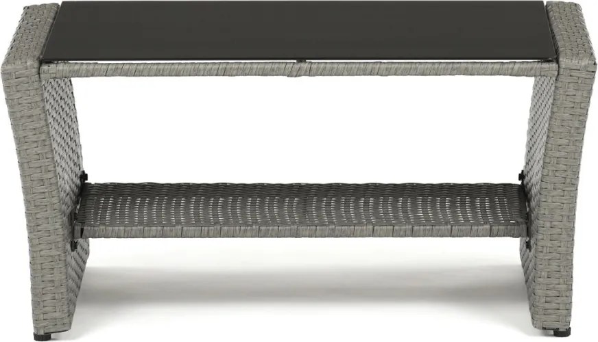 Kerti ülőgarnitúra, polyrattan, szürke, GREY