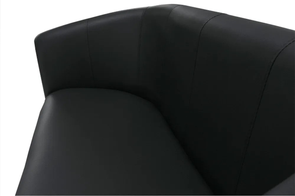 Klub duplafotel, fekete textilbőr, CUBA