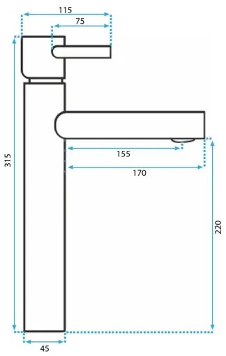 REA-B0229 - TESS mosdócsaptelep, 31,5 cm, fekete