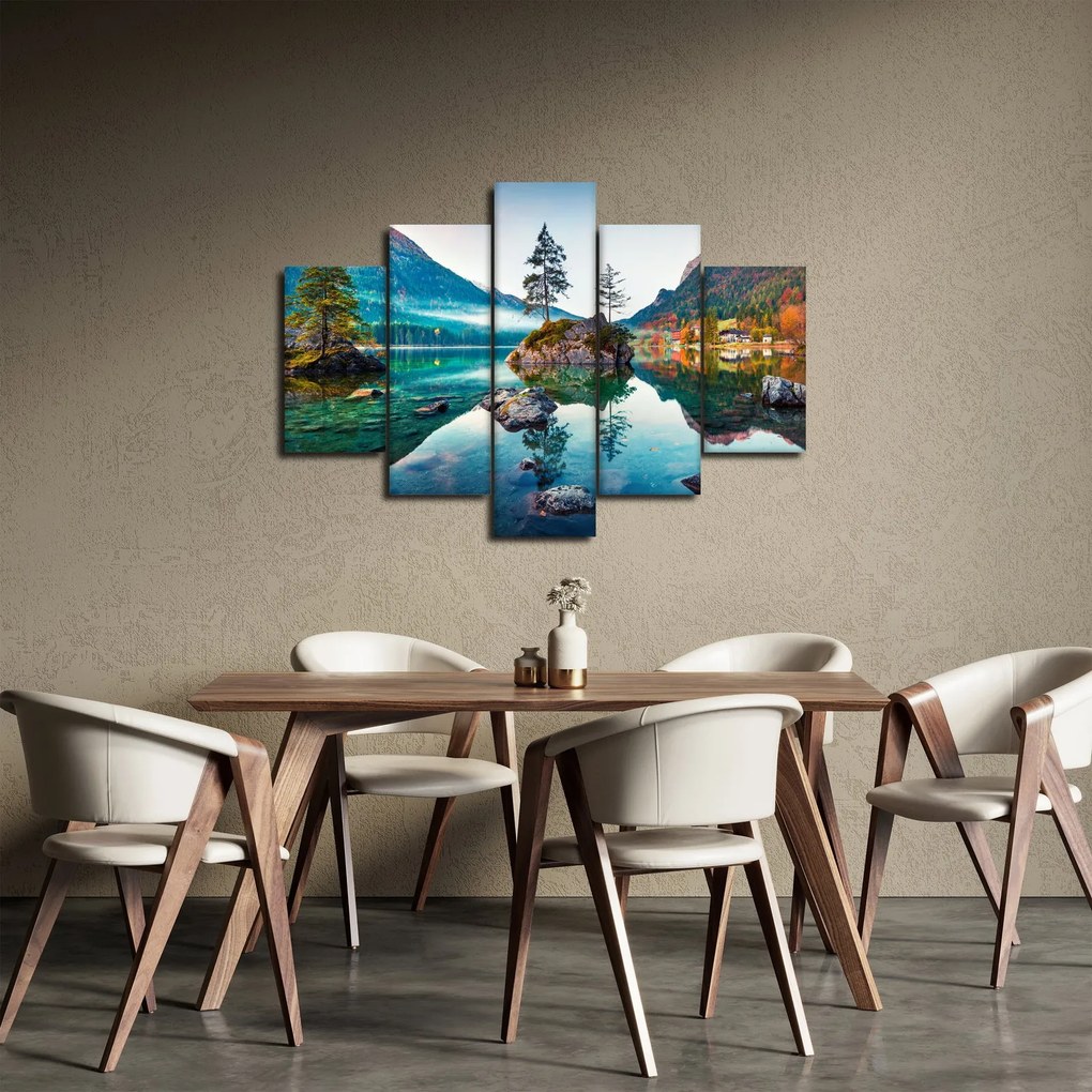 Kép - Lake Hintersee, Bajor - Alpok, Ausztria (150x105 cm)