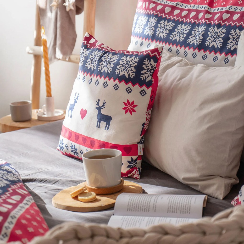 Goldea karácsonyi pamut ágyneműhuzat - norvég mintás 140 x 200 és 70 x 90 cm
