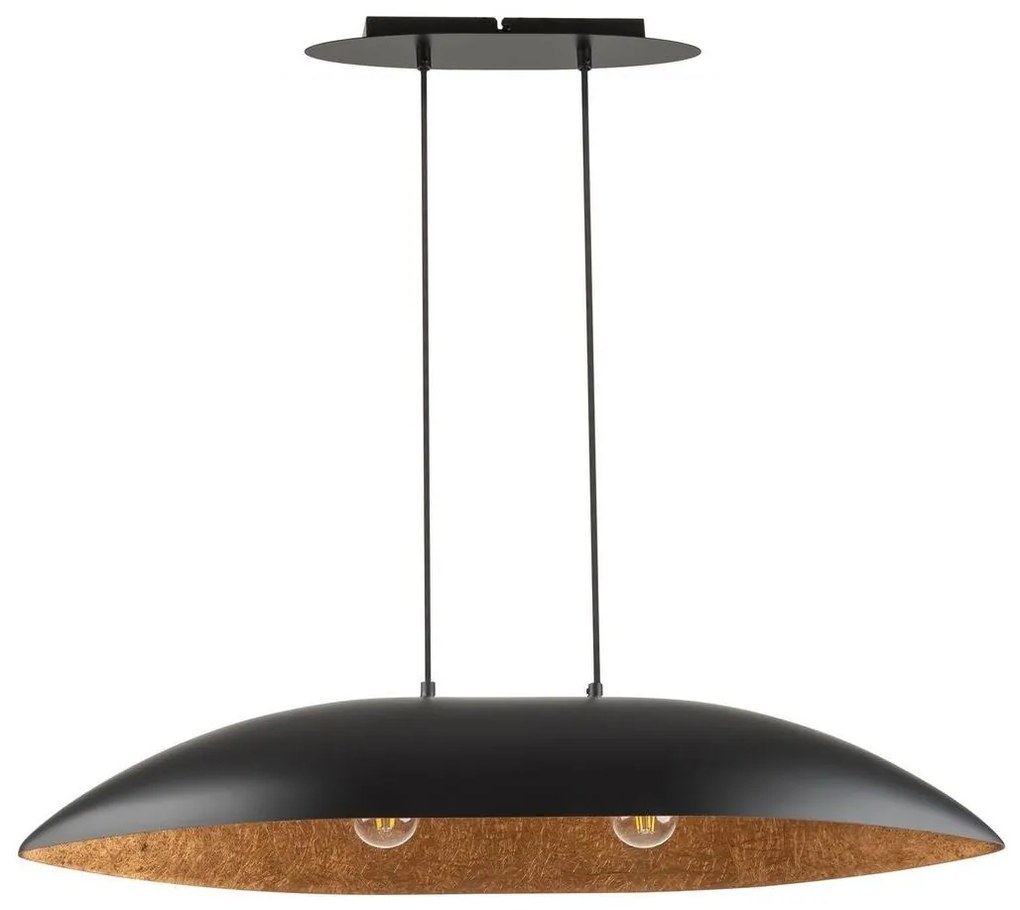 Csillár zsinóron GONDOLA 2xE27/60W/230V fekete/réz