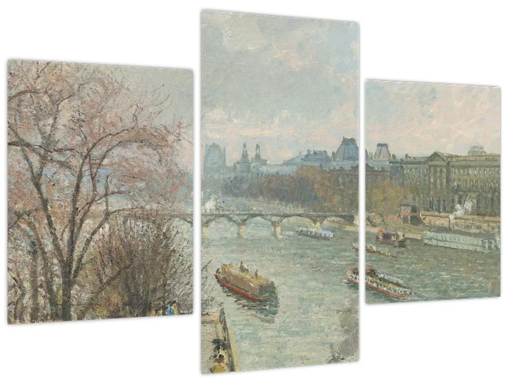 Kép - Camille Pissarro, The Louvre, Afternoon, Rainy Weather, reprodukciók (90x60 cm)