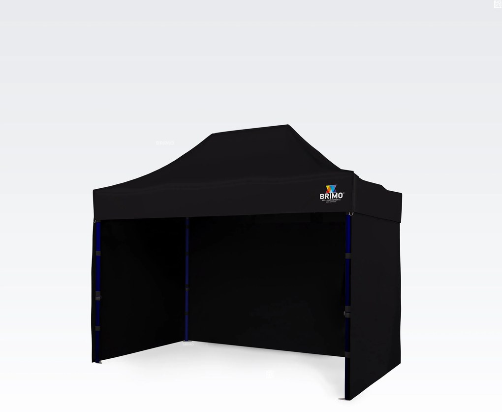 Gyorsan felállítható pavilon 2x3 m (3 fal): Acélos tartósság árusoknak - plusz 3 oldalfal - Fekete