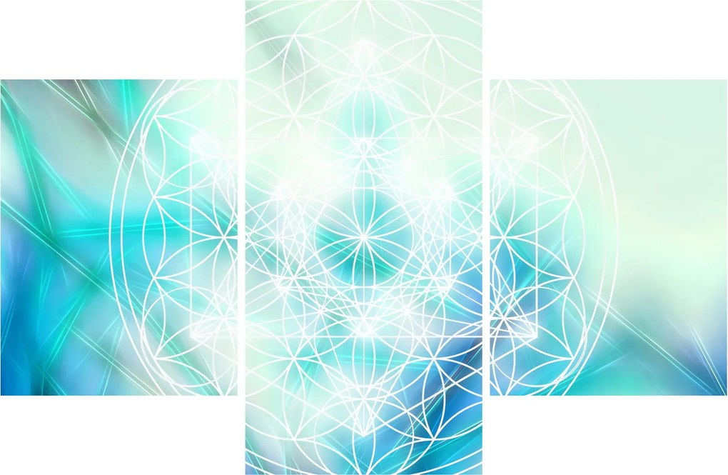 Kép - Merkaba türkiz háttérrel (90x60 cm)
