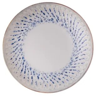 24 darabos étkészlet, kék/bézs, porcelán