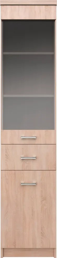 Vitrin 1D1W1S, sonoma tölgy, univerzális,TOPTY TYP 32