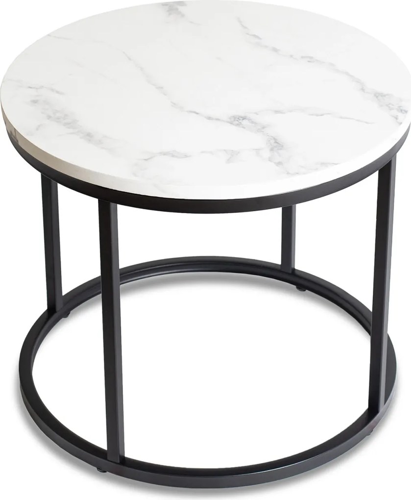 Asztal fehér márvány/fekete színben CONNY