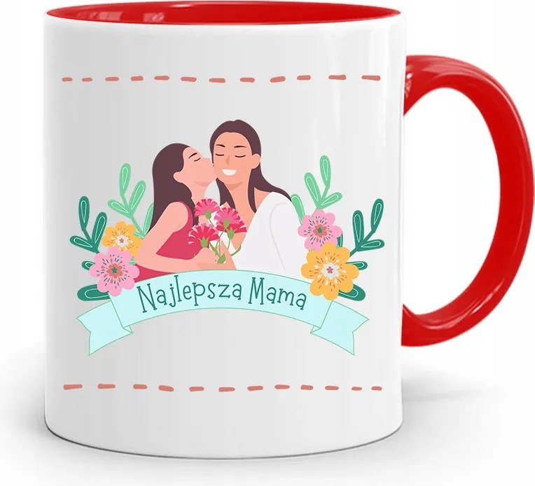 Piros Bögre Ajándék A Legjobb Anyukának fényképes nyomtatással