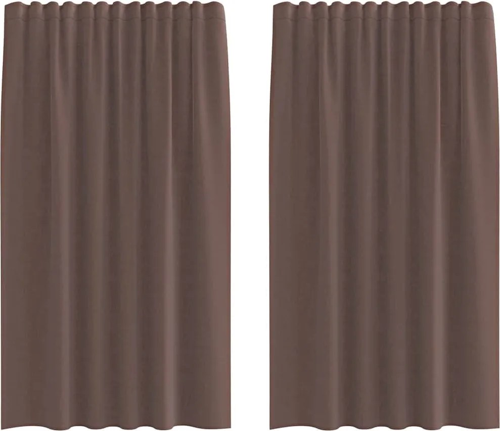 vidaXL 2 db barna fátyolfüggönyök fülecske tetejével 140x260 cm