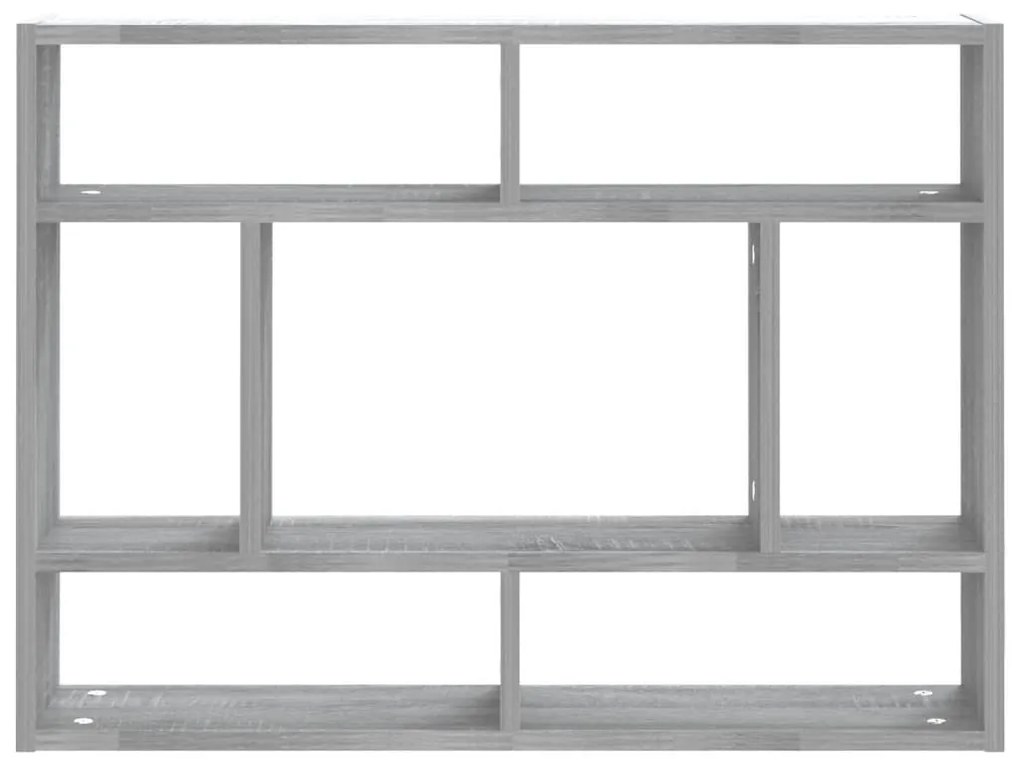 szürke sonoma színű szerelt fa fali polc 75 x 16 x 55 cm
