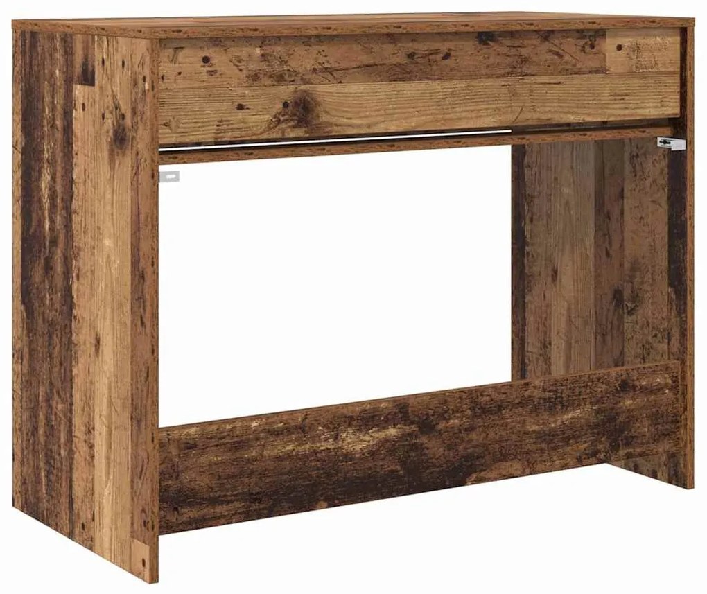 vidaXL Asztal fiókkal tárolóval Öreg fa 100 x 50 x 78 cm Faanyag