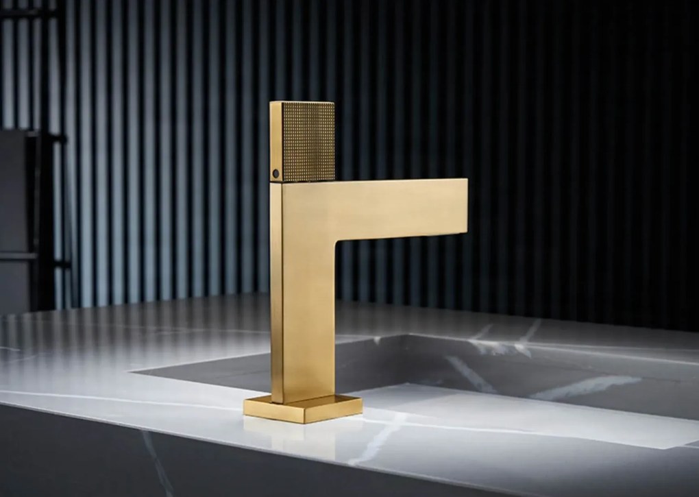 Álló fürdőszobai csaptelep ELITE EDITION BS1420 vízeséses kifolyóval, sárgaréz testtel, többféle színben — Gunmetal szürke