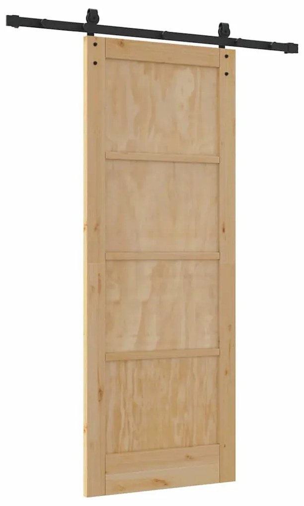 Csúszóajtó Természetes és fekete 78 x 202 cm