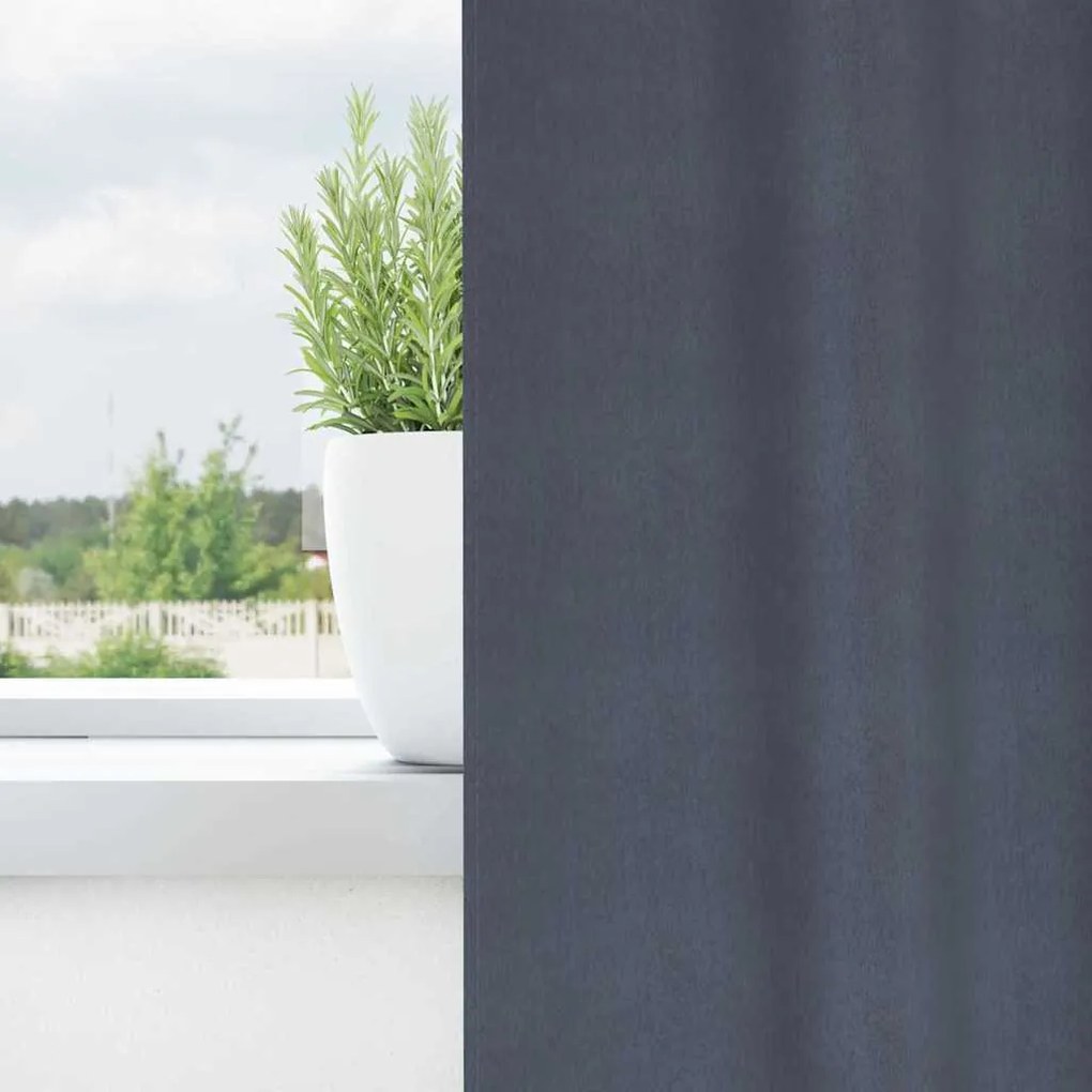 Függönyök 2 pcs Antracitszürke 245 x 140 cm Poliészter