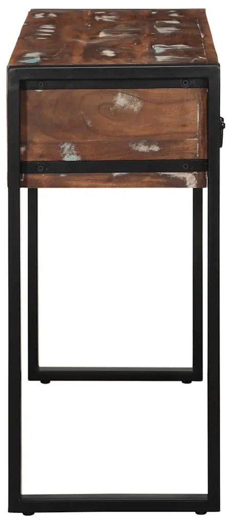 konzolasztal többszínű 100x35x75cm tömörfa újrahasznosított fa