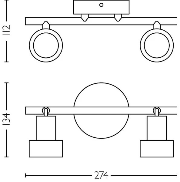 Philips - Spotlámpa CONDUIT 2xGU10/5W/230V fekete/réz