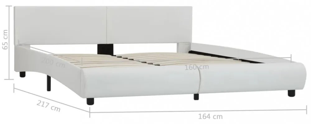 fehér LED-es műbőr ágykeret 180 x 200 cm