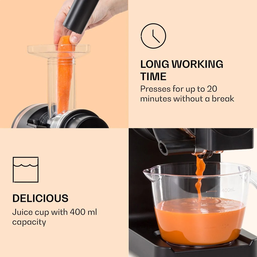 Klarstein Bella Elegance, gyümölcscentrifuga, 200 W, 400 ml, BPA mentes