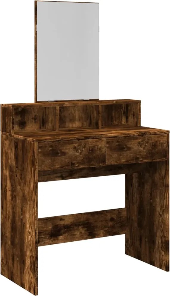 vidaXL füstös tölgy színű fésülködőasztal tükörrel 80 x 41 x 144,5 cm