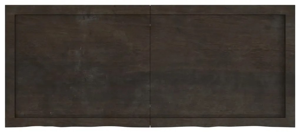 sötétbarna kezelt tömör tölgyfa fali polc 120 x 50 x (2-4) cm