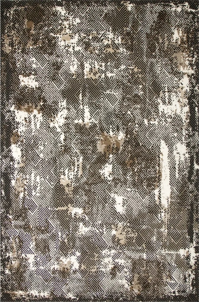 160x230 cm Modern Sűrű Szőnyeg Stúdió Minta Fekete Bézs Barna Krém Stúdió