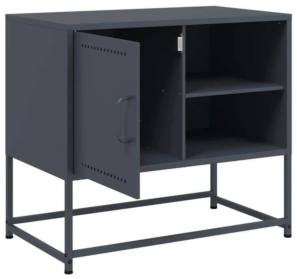 antracitszürke acél TV-szekrény 68 x 39 x 60,5 cm