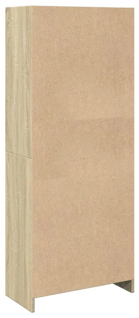 sonoma tölgy színű szerelt fa könyvszekrény 57 x 28,5 x 141 cm