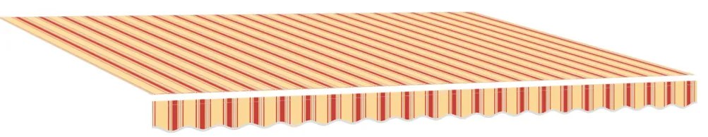 Kézi behúzható napernyő LED világítással sárga és narancs 450x300 cm
