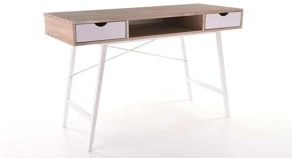 STALAS B-140 íróasztal, 120x76x48, sonoma/fehér
