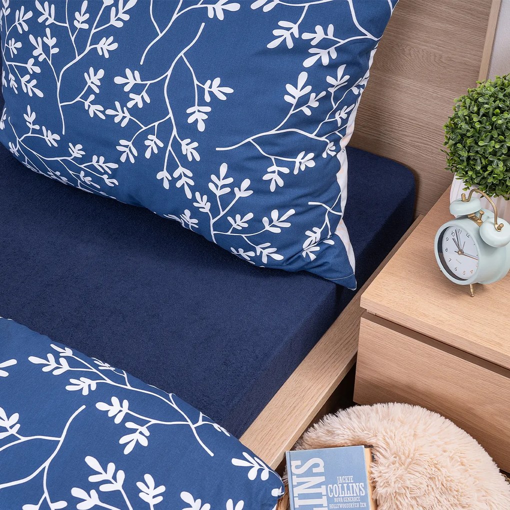 4Home frottír lepedő sötétkék, 90 x 200 cm