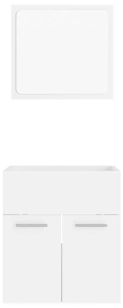 2 részes fehér forgácslap fürdőszobai bútorszett