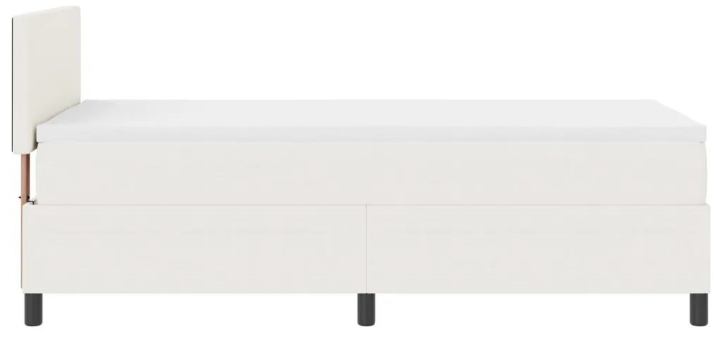 Boxspring Ágy Matrac & LED Krém 100x200 cm Bordázott Szövet