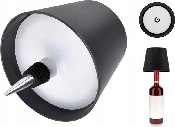 Asztali lámpa Borosüveghez, Whiskyhez, Sörhöz, Újratölthető Usb C, Ajándék