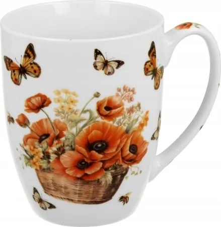 350 ml-es bögre kosárban Pipacs virágkosarak