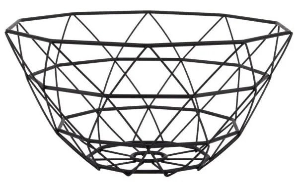 Diamond fekete gyümölcsös kosár, ⌀ 30 cm - PT LIVING