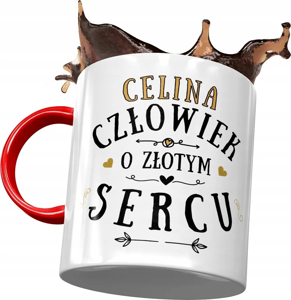 Piros Bögre Celina Barátnő Feleség Ajándék Nyomtatott Fotóval