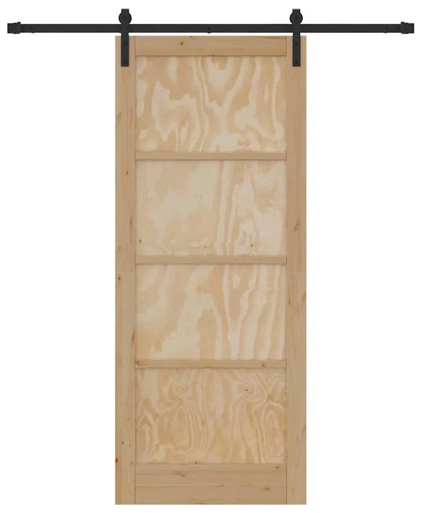 Csúszó Ajtó Természetes és fekete 86 x 211 cm